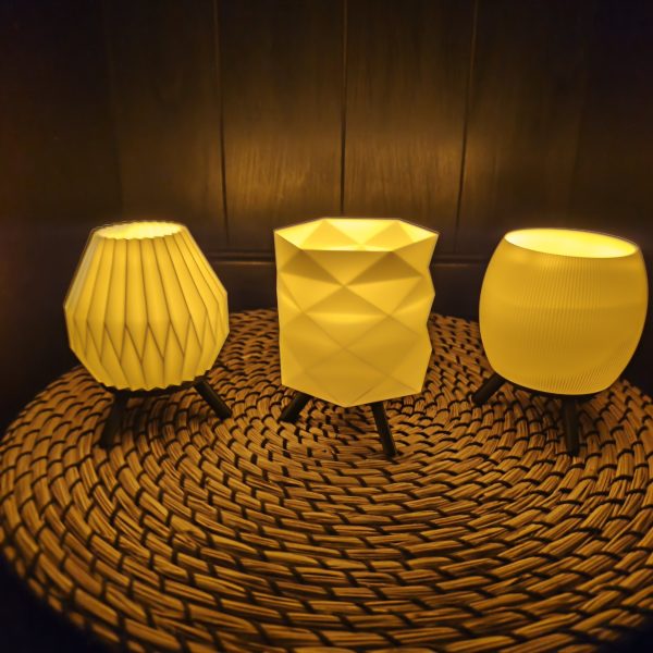 LED-Dekolampe mit Sockel ca. 10 cm | Verschiedene Designs & Farben | 3D-Druck Tischlampe